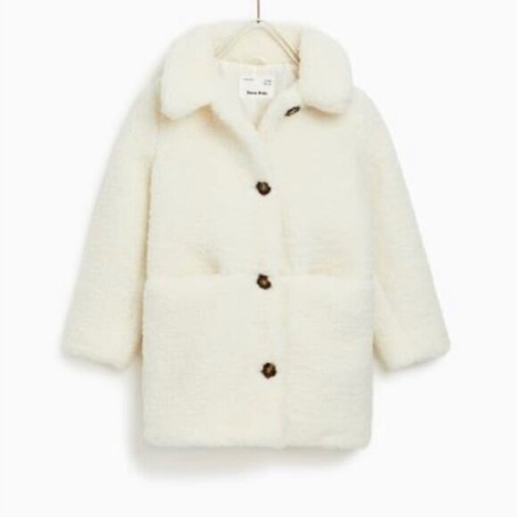 Zara Kids White Sherpa Jacket - Picture 2 of 2